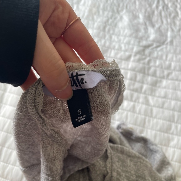 Gray Ribbed Button-Up Cardigan - Picture 3 of 4